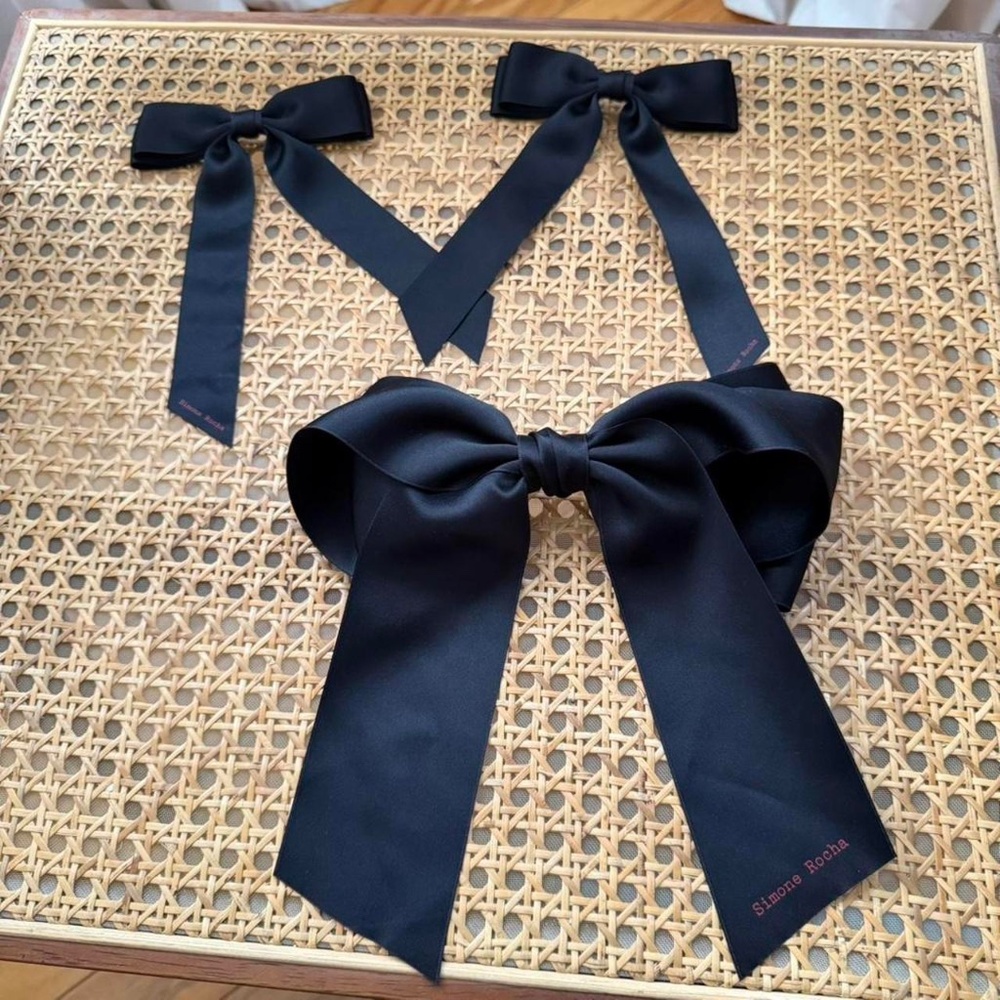 Simone Rocha Black Hair Bow Set of 3